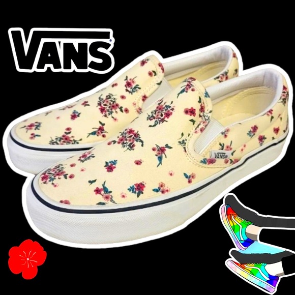 Vans Shoes Vans Classic Slip On Women 2 Ditsy Floral Cream Canvas